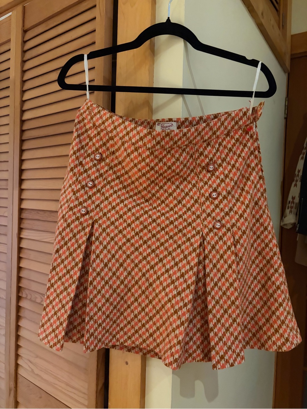 Original Penguin Orange & Cream Plaid Skirt